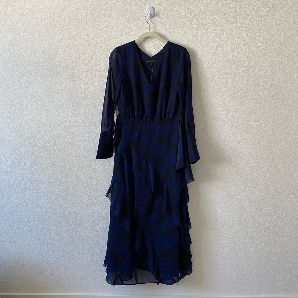 Banana Republic mini / maxi dress navy ruffle 0 - Picture 6 of 6